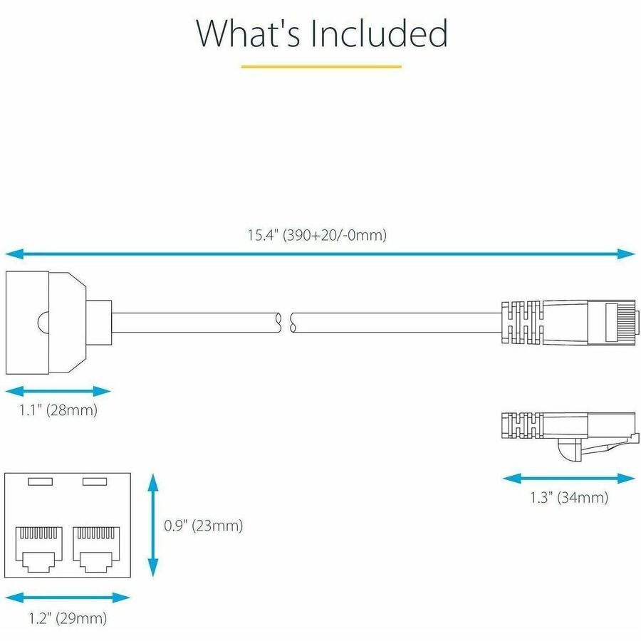 StarTech.com 2-to-1 RJ45 Splitter Cable Adapter - Network Splitter for Ethernet Connections