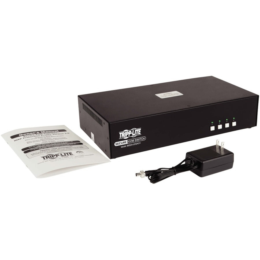 Eaton Corporation B002A-UH2AC4 4-Port Dual-Monitor Secure KVM Switch with HDMI 4K and NIAP Certification