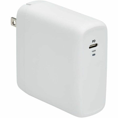 Eaton Tripp Lite Series Compact 1-Port USB-C Wall Charger with GaN Technology - 100W PD3.0 Fast Charging, White