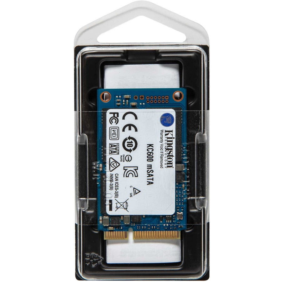 Kingston KC600 512 GB mSATA SSD - High-Performance Internal Drive with 3D TLC NAND and Security Suite