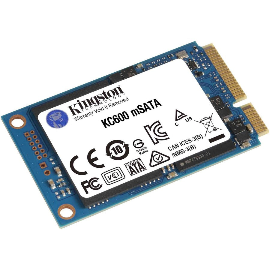 Kingston KC600 512 GB mSATA SSD - High-Performance Internal Drive with 3D TLC NAND and Security Suite