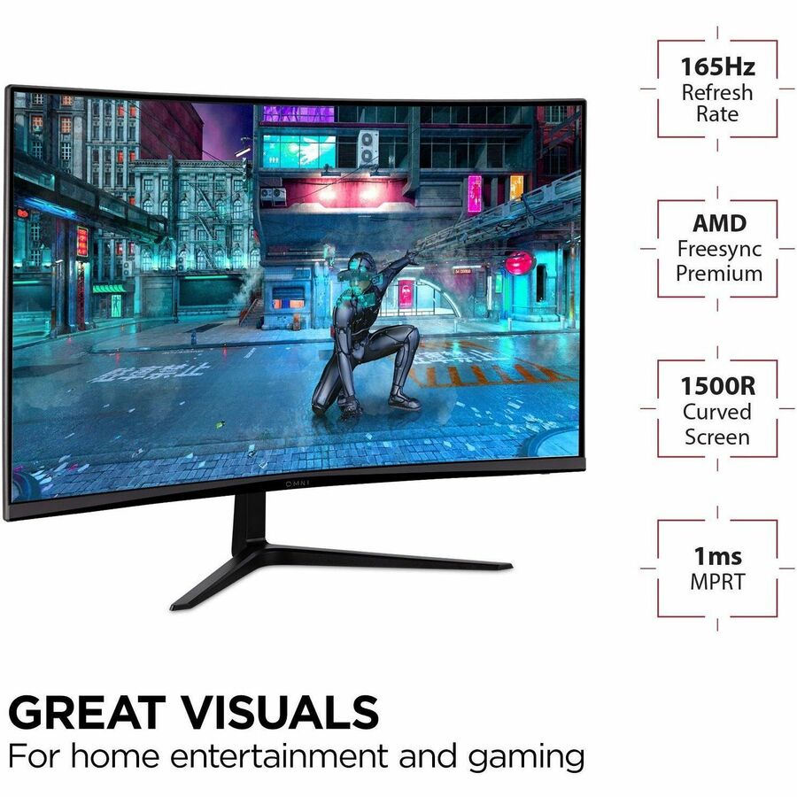 ViewSonic OMNI VX3218-PC-MHD 32-Inch Curved Full HD Gaming Monitor with 180Hz Refresh Rate and Adaptive Sync