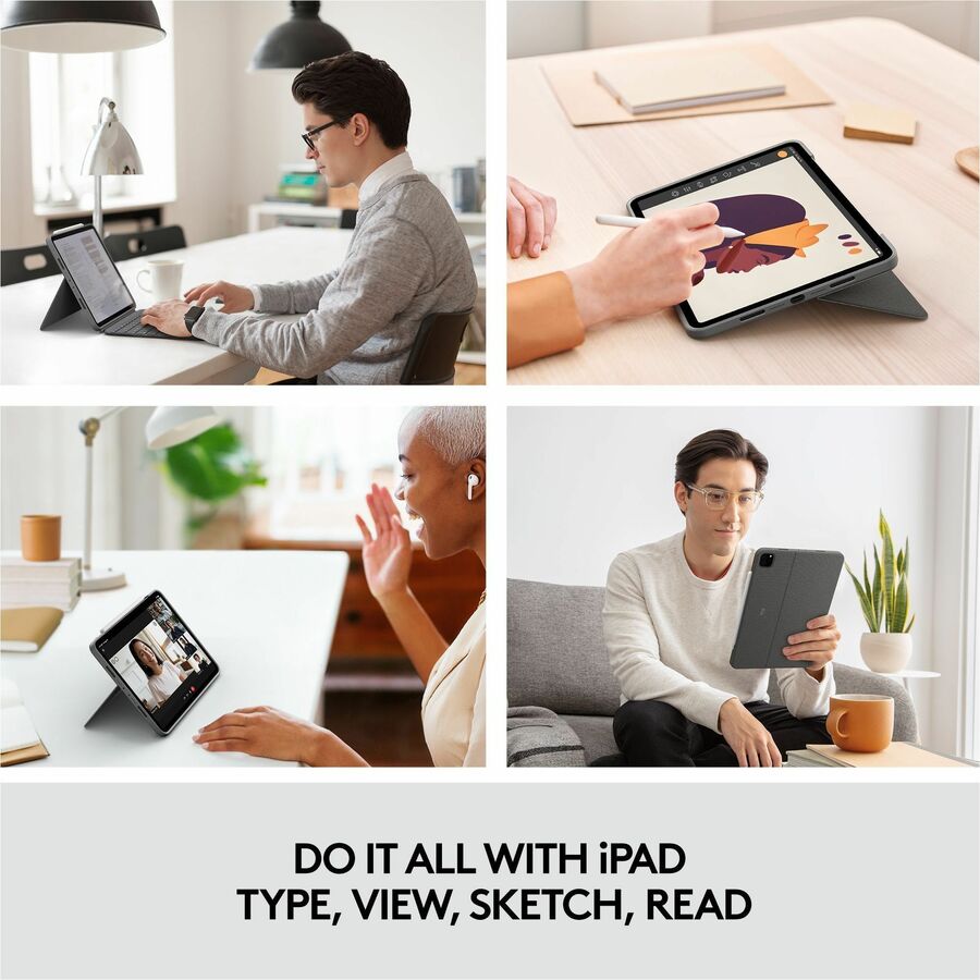 Logitech Combo Touch Keyboard and Cover Case for 11-Inch iPad Pro (3rd & 2nd Generation) - Oxford Gray