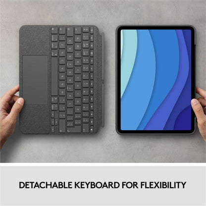Logitech Combo Touch Keyboard and Cover Case for 11-Inch iPad Pro (3rd & 2nd Generation) - Oxford Gray