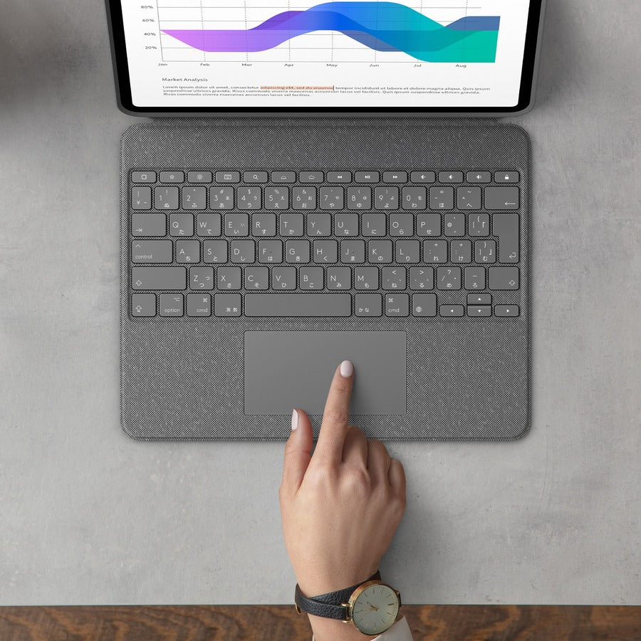 Logitech Combo Touch Keyboard Case for iPad Pro 12.9-inch (5th Generation), Oxford Gray