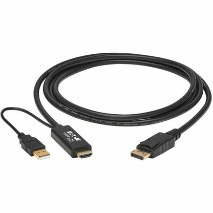 Eaton Tripp Lite Series HDMI to DisplayPort 1.2 Active Adapter Cable - 4K, USB Power, 6.6 ft, Black