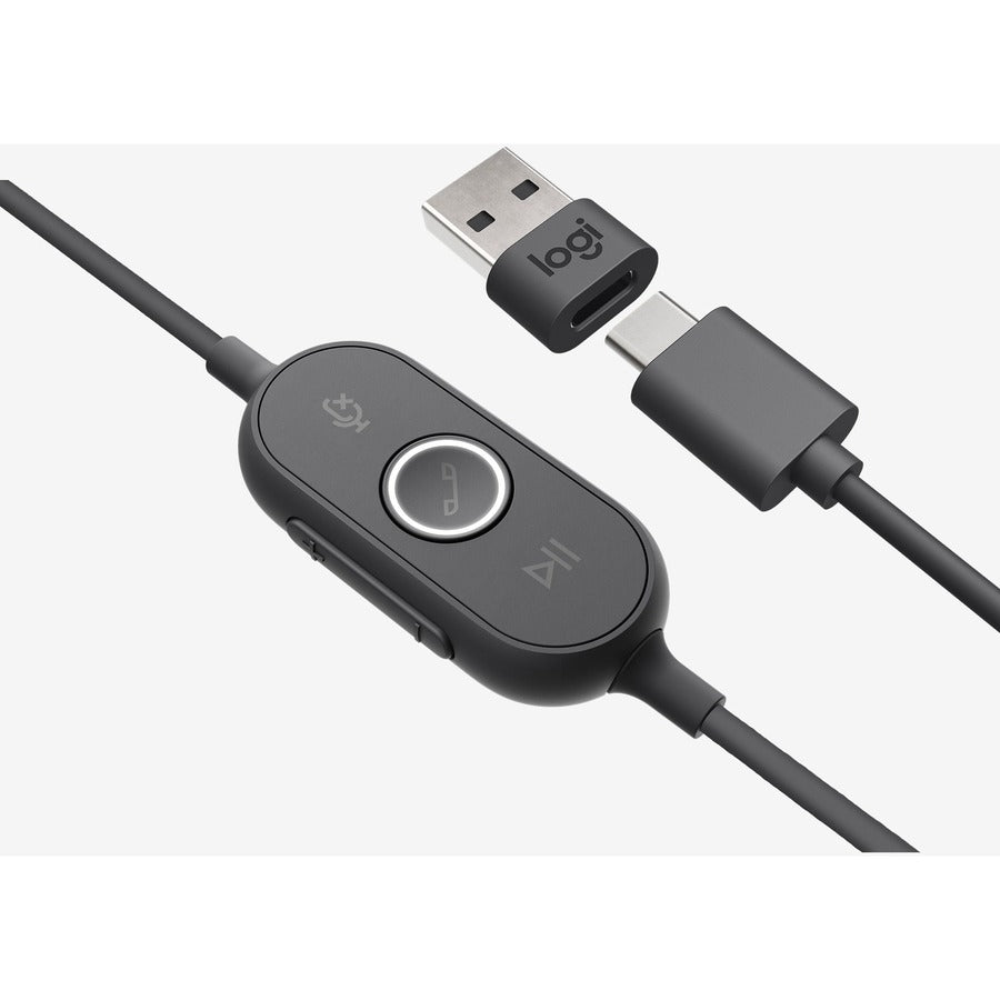 Logitech Zone 750 Wired Headset with Noise-Canceling Microphone and USB-C/USB-A Compatibility
