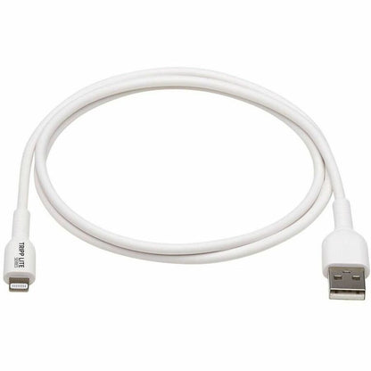 Eaton Tripp Lite Series Safe-IT USB-A to Lightning Sync and Charge Cable, 9.8 ft, MFi Certified, White