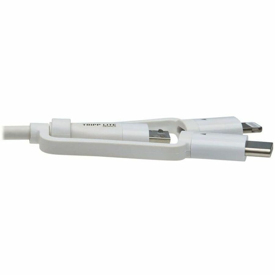 Eaton Tripp Lite Series Safe-IT Universal 4 ft. USB-A to Lightning, Micro-B & USB-C Sync/Charge Cable with Antibacterial Protection