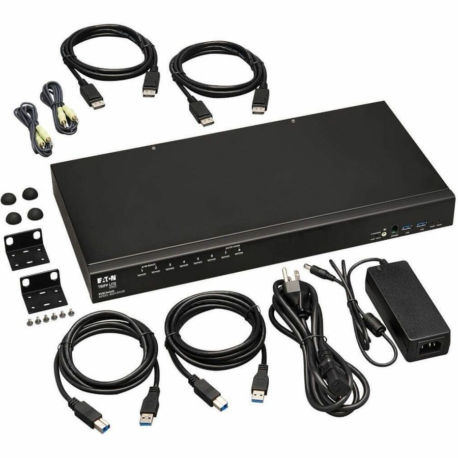 Eaton Tripp Lite Series B024-DPU08 8-Port DisplayPort and USB KVM Switch with 4K Video and Audio