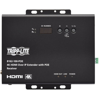 Eaton Tripp Lite Series HDMI over IP Extender Receiver - 4K UHD, PoE, 328 ft (100 m)