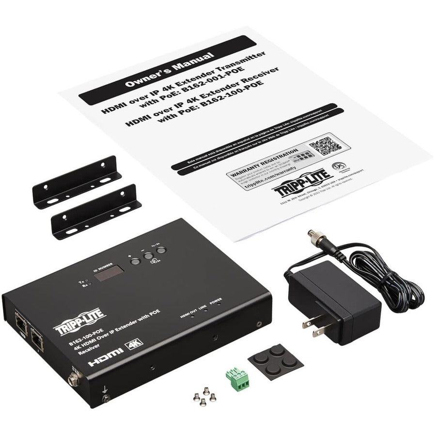 Eaton Tripp Lite Series HDMI over IP Extender Receiver - 4K UHD, PoE, 328 ft (100 m)