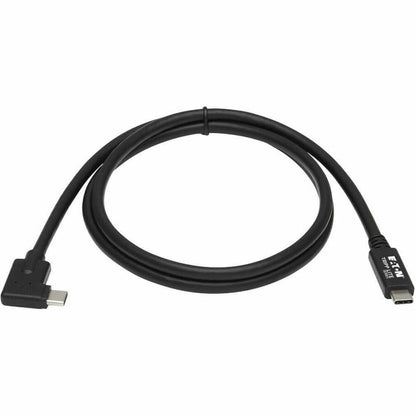 Eaton Tripp Lite Series USB-C to USB-C Cable (M/M) - 10 Gbps Data Transfer, 100W Power Delivery, Right-Angle Connector, 3.3 ft.
