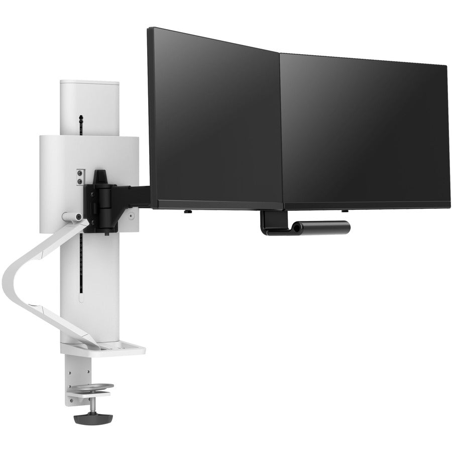 Ergotron TRACE Dual Monitor Mount (White) – Adjustable Desk Mount for 27-Inch LCD Displays