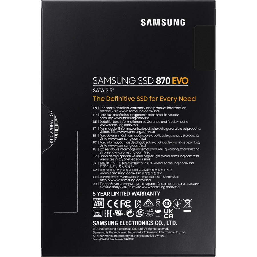 Samsung 870 EVO MZ-77E1T0BW 1TB SATA 2.5-Inch Internal SSD for Reliable Performance