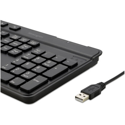 Kensington K55115US Wired Keyboard - Reliable Cable Connection with Fast Response