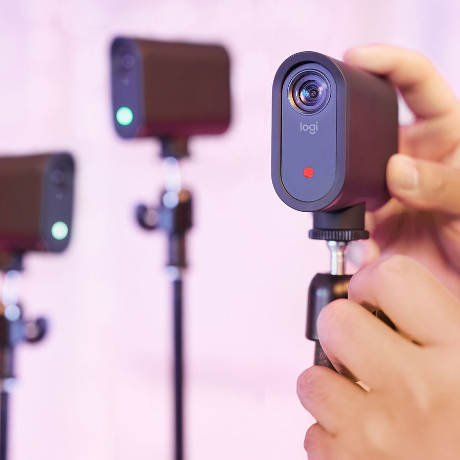 Mevo Start Webcam 3-Pack by Logitech – 12 Megapixel, 1080p HD, Multi-Camera Streaming, USB Type C, Black