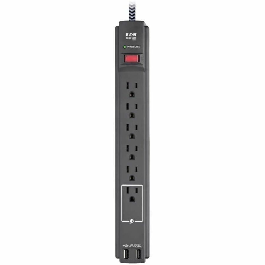 Eaton Tripp Lite Series Safe-IT TLP610BUAM 6-Outlet Surge Protector with USB Charging and Antimicrobial Protection