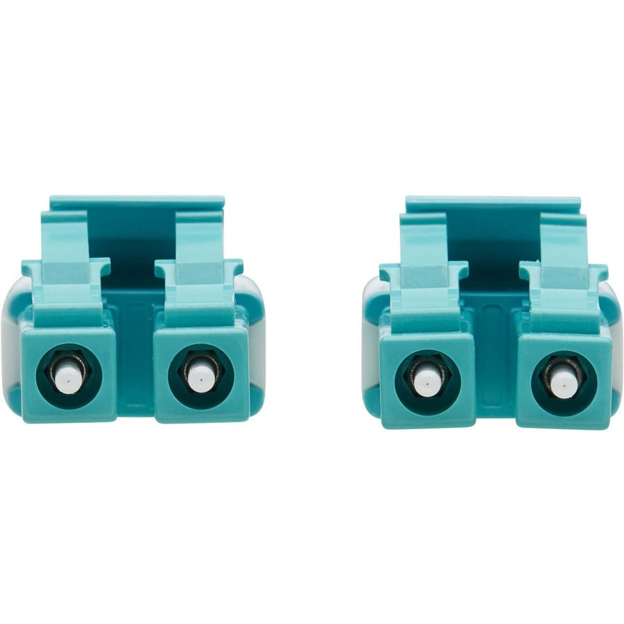 Eaton Tripp Lite Series 100G Duplex Multimode 50/125 OM4 Fiber Optic Network Cable - 15 Meters, Aqua Jacket