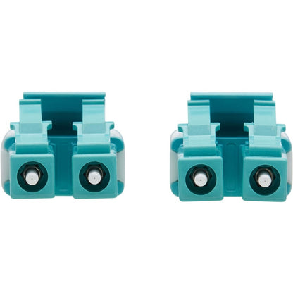 Eaton Tripp Lite Series 100G Duplex Multimode 50/125 OM4 Fiber Optic Network Cable - 15 Meters, Aqua Jacket