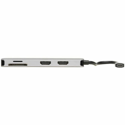 Eaton Tripp Lite Series U442-DOCK8-GG USB-C Docking Station with Dual 4K HDMI, USB 3.2 Ports, Memory Card Readers and 100W Power Delivery