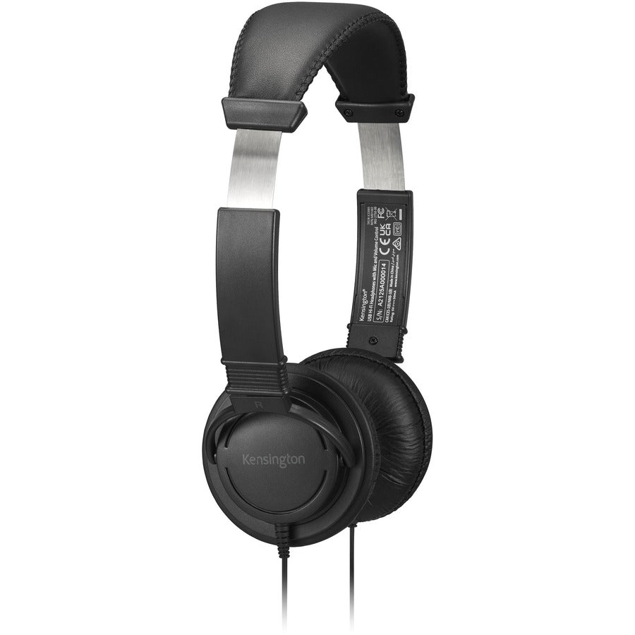Kensington K33065WW Classic Headset with Microphone and Volume Control - Wired Over-the-Head Design for Office, Gaming, and Learning