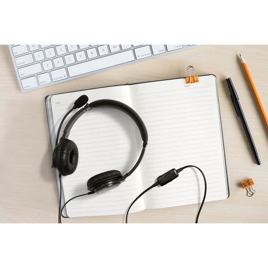 Kensington K33065WW Classic Headset with Microphone and Volume Control - Wired Over-the-Head Design for Office, Gaming, and Learning