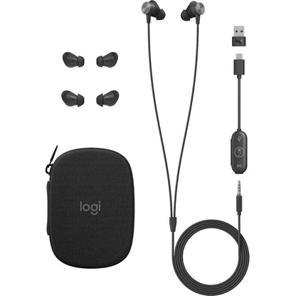 Logitech Zone Wired Earbuds with Noise-Canceling Microphone and In-Ear Stereo Sound