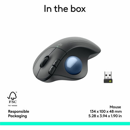 Logitech ERGO M575 Wireless Trackball Mouse for Business – Ergonomic Design, Logi Bolt & Bluetooth, Graphite