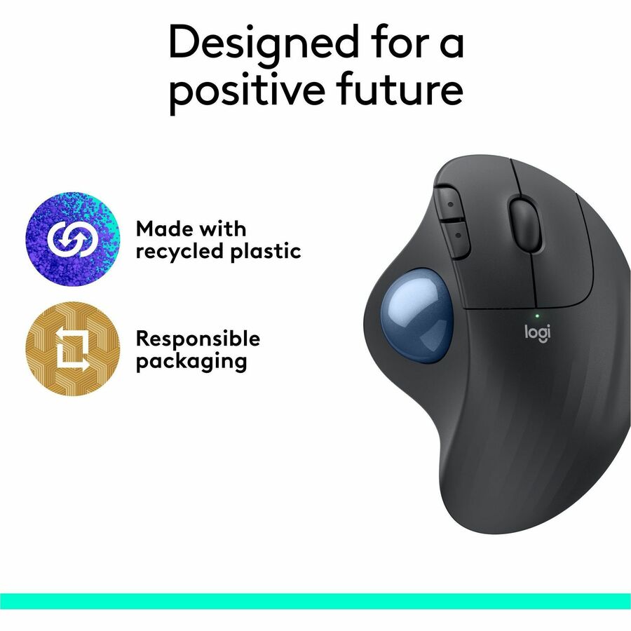 Logitech ERGO M575 Wireless Trackball Mouse for Business – Ergonomic Design, Logi Bolt & Bluetooth, Graphite