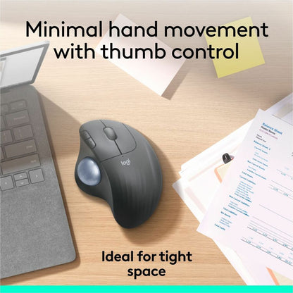 Logitech ERGO M575 Wireless Trackball Mouse for Business – Ergonomic Design, Logi Bolt & Bluetooth, Graphite