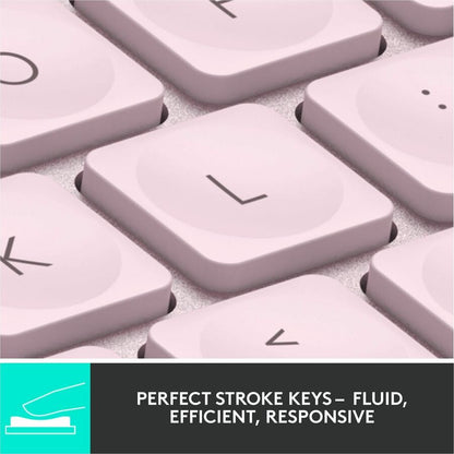 Logitech MX Keys Mini Rose Wireless Bluetooth Keyboard with Backlit Keys and Flow Support