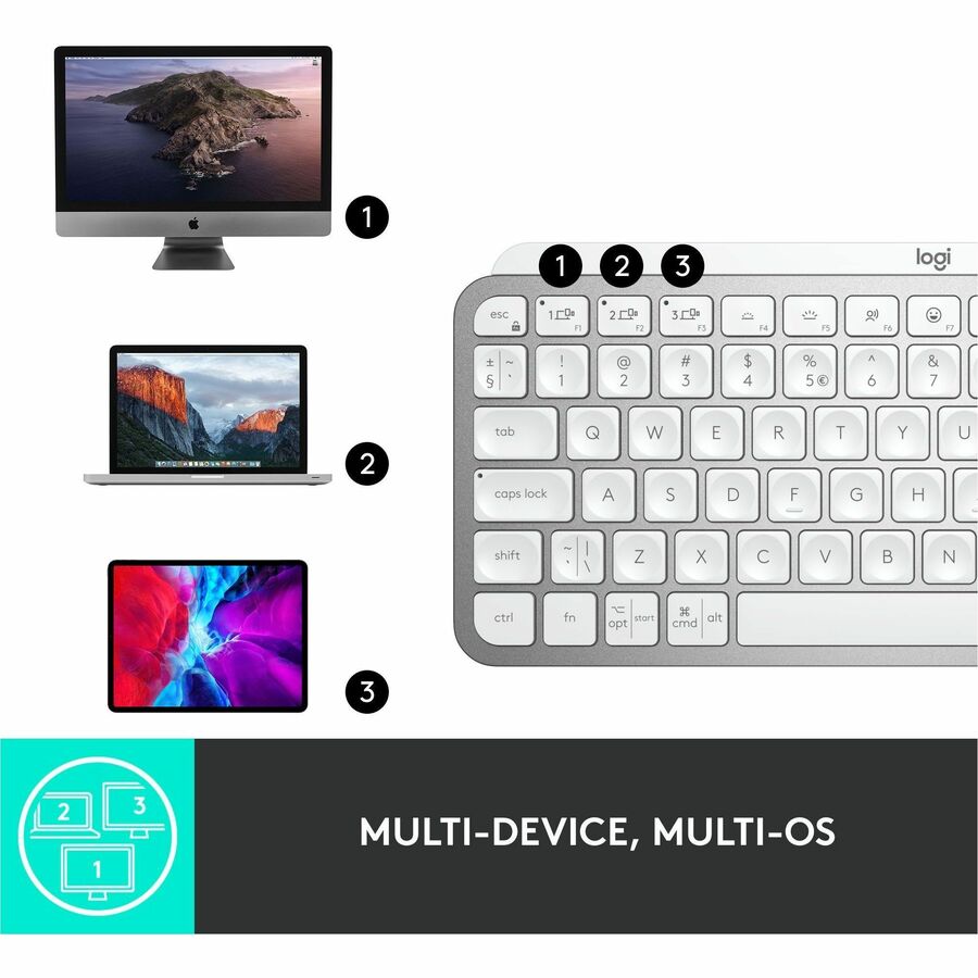 Logitech MX Keys Mini Pale Gray Wireless Keyboard for Creators and Professionals