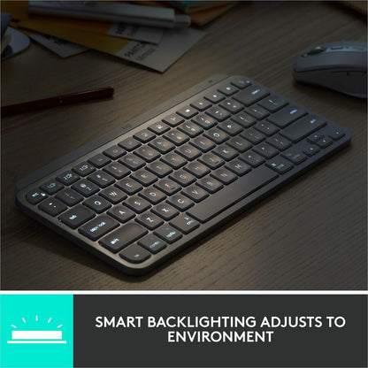 Logitech MX Keys Mini for Mac - Wireless Backlit Keyboard with Smart Illumination and Bluetooth Connectivity