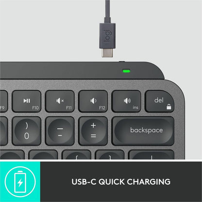 Logitech MX Keys Mini for Business Wireless Keyboard with Backlit Keys, Graphite