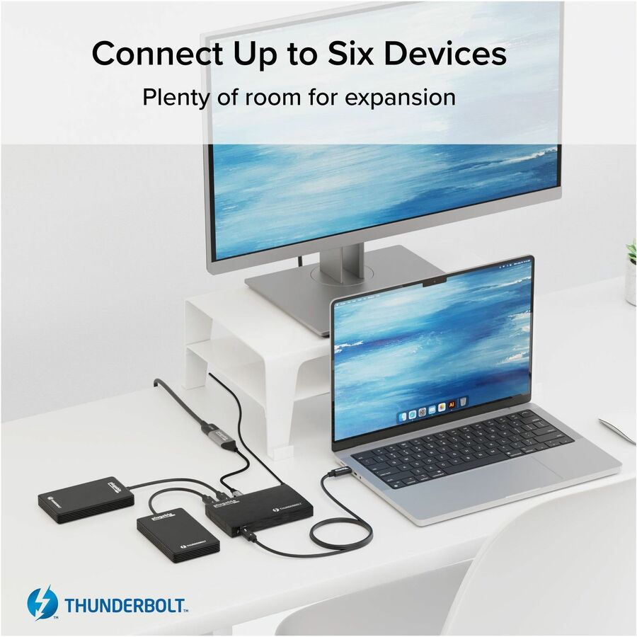 Plugable Thunderbolt 4 Hub TBT4-HUB3C – 4-Port USB-C and Thunderbolt 4 Dock with 60W Charging, 4K HDMI Support, Portable Design