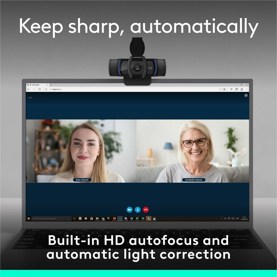 Logitech C920e HD 1080p Webcam with Built-in Microphones and Privacy Shutter