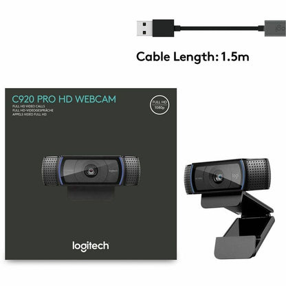 Logitech C920e HD 1080p Webcam with Built-in Microphones and Privacy Shutter
