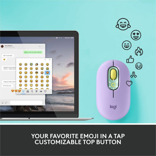 Logitech POP Mouse with Emoji - Daydream Mint Wireless Bluetooth Mouse
