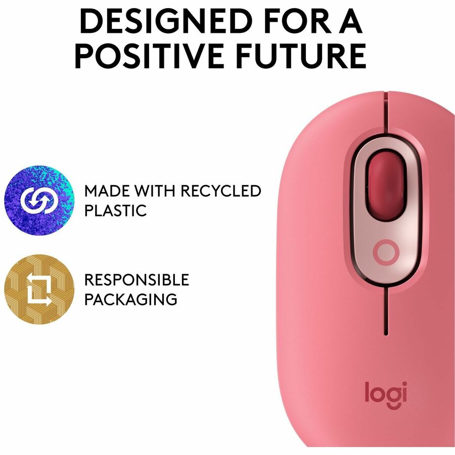 Logitech POP Mouse with Emoji - Heartbreaker Rose Wireless Bluetooth Mouse