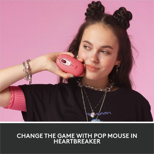 Logitech POP Mouse with Emoji - Heartbreaker Rose Wireless Bluetooth Mouse