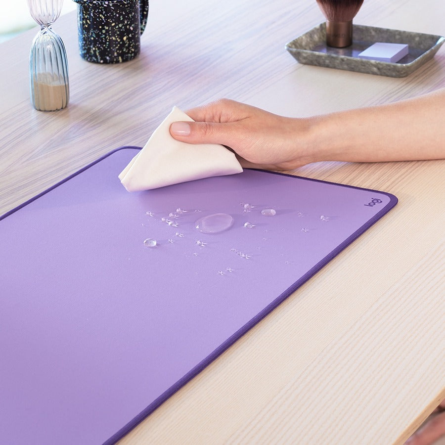Logitech Desk Mat Studio Series in Lavender – Large Spill-Resistant Cloth Mouse Pad with Anti-Slip Base