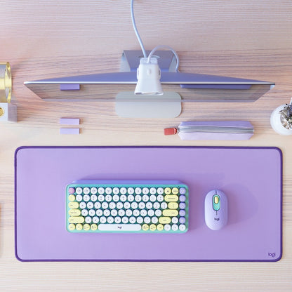 Logitech Desk Mat Studio Series in Lavender – Large Spill-Resistant Cloth Mouse Pad with Anti-Slip Base