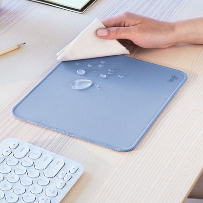 Logitech Studio Series Mouse Pad - Blue Gray, Spill-Resistant Cloth Surface with Anti-Slip Rubber Base