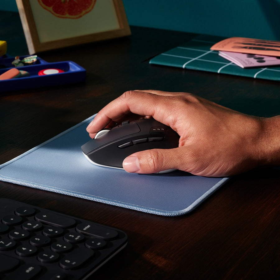 Logitech Studio Series Mouse Pad - Blue Gray, Spill-Resistant Cloth Surface with Anti-Slip Rubber Base