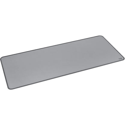 Logitech Desk Mat Studio Series (Mid Gray) – Large Spill-Resistant Cloth Desk Pad with Anti-Slip Base