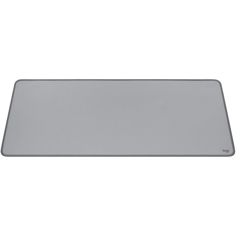 Logitech Desk Mat Studio Series (Mid Gray) – Large Spill-Resistant Cloth Desk Pad with Anti-Slip Base