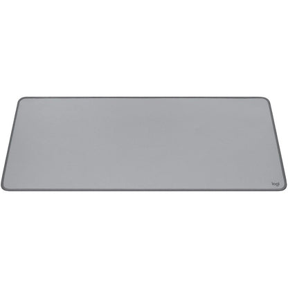 Logitech Desk Mat Studio Series (Mid Gray) – Large Spill-Resistant Cloth Desk Pad with Anti-Slip Base