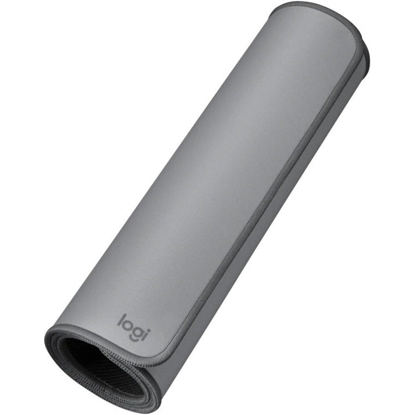 Logitech Desk Mat Studio Series (Mid Gray) – Large Spill-Resistant Cloth Desk Pad with Anti-Slip Base