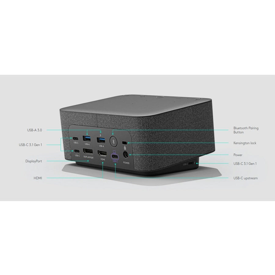 Logitech Logi Dock Docking Station - All-in-One Home Office Hub with 2 Monitors, 5 USB Ports, and 100W Power Delivery